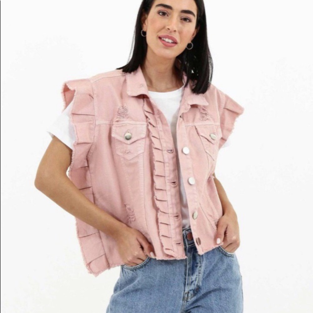 Denim Rose Vest
